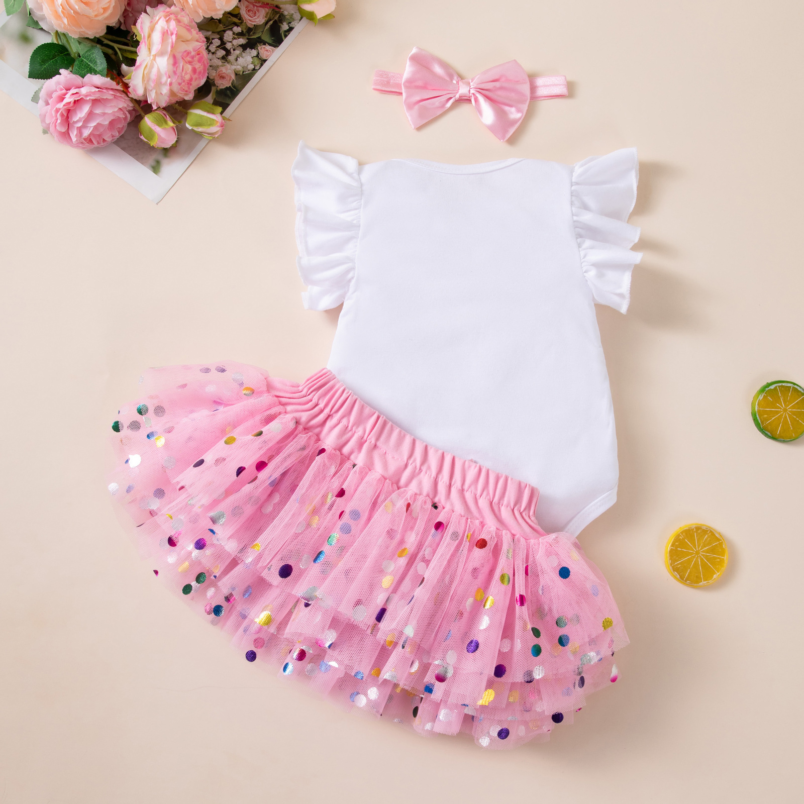 One-year-old Baby Girls Birthday Dress Set