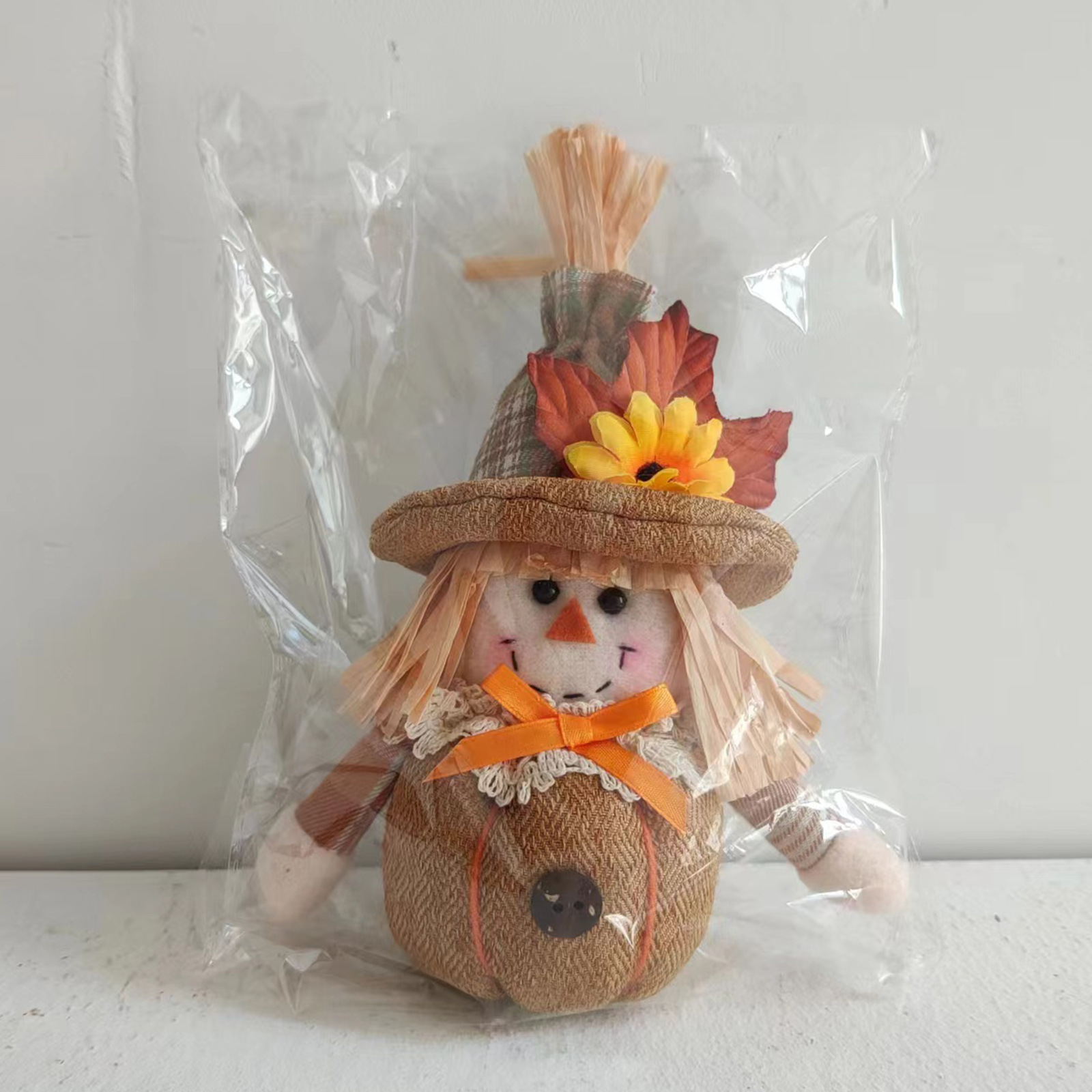 Title 2, Harvest Season Sunflower Maple Leaf Scarecrow D...