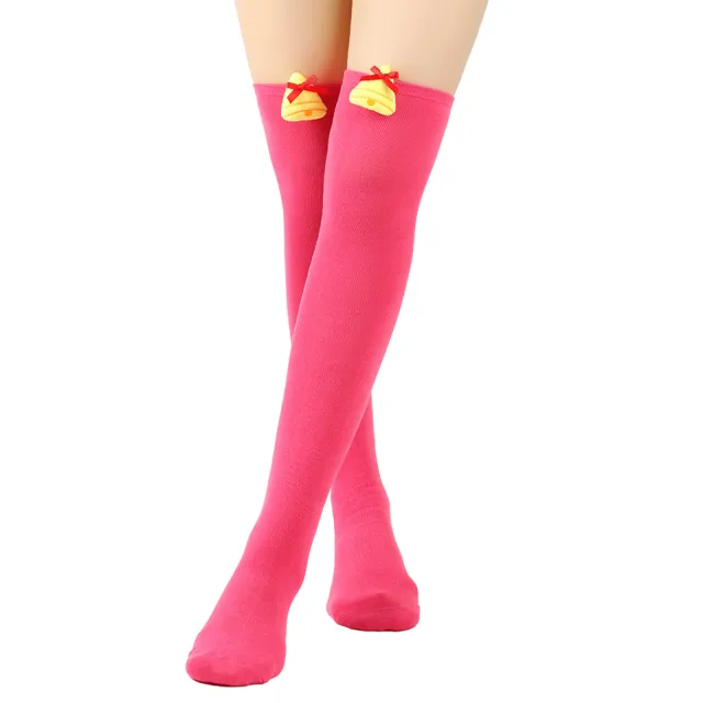 Christmas Doll Over the knee Stockings Pure Rose Red Bell 5 - Shop at LoveMi