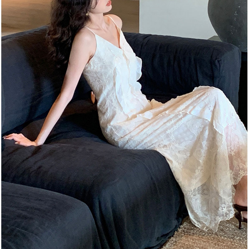 Lace Strap Ruffle Dress, picture 3 of 7