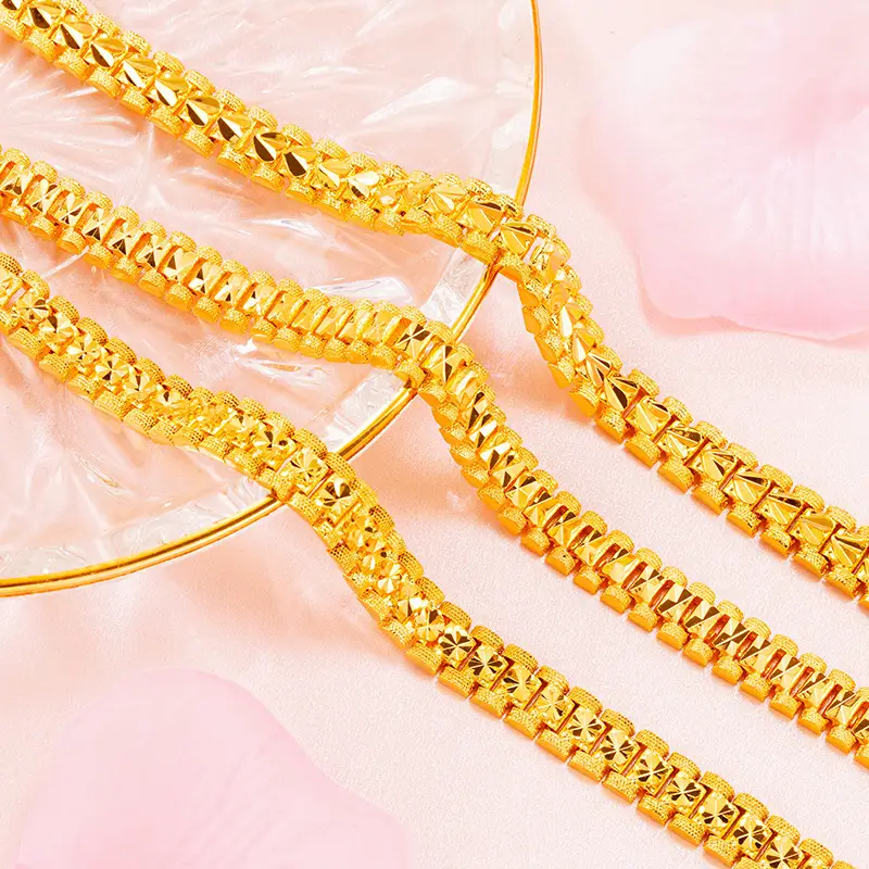 Luxury Thick Placer Gold Bracelet