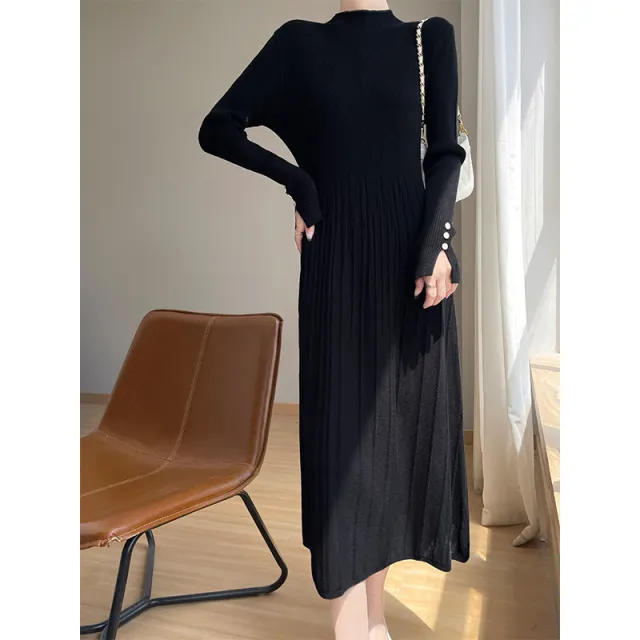 Womens Casual Solid color Minimalist Dress Black - Shop at LoveMi