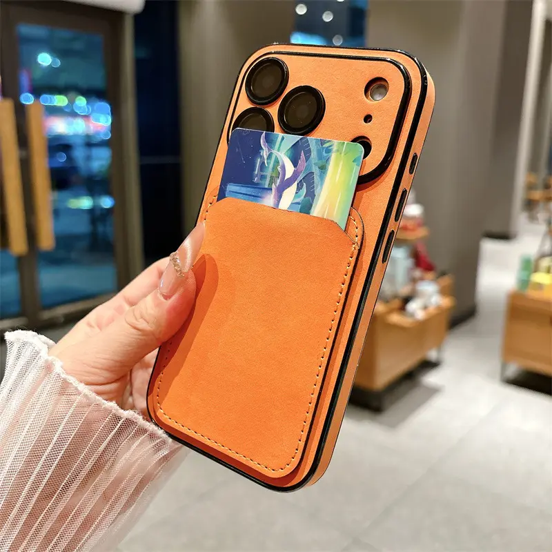 Solid-color Minimalist Card-slot Phone Case
