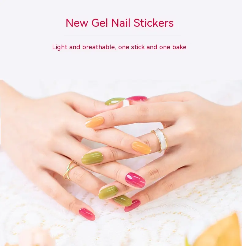Internet Celebrity Semi-baked Gel Nail Sticker Waterproof