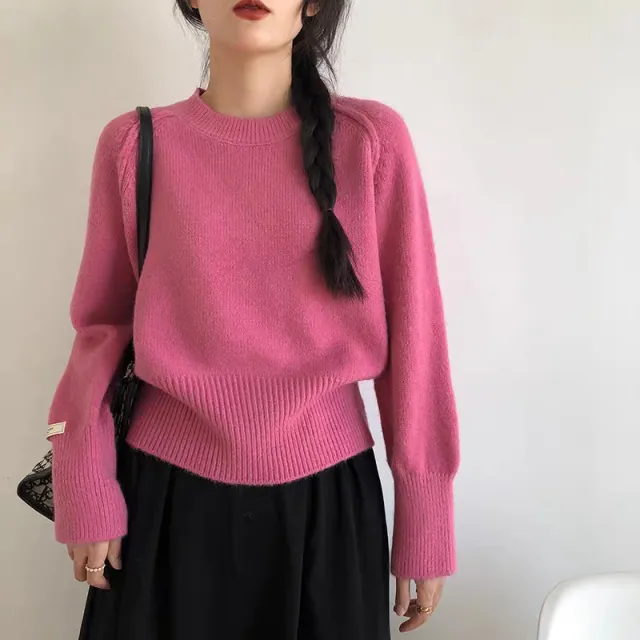 Autumn All matching Lazy Style Pullover Sweater Rose - Shop at LoveMi