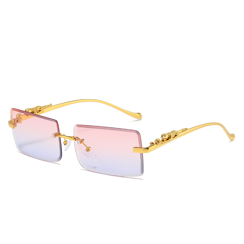 Gold Frame Pink Blue Lens