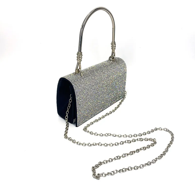 Shining Full Diamond Clutch European And American High Sense - Black