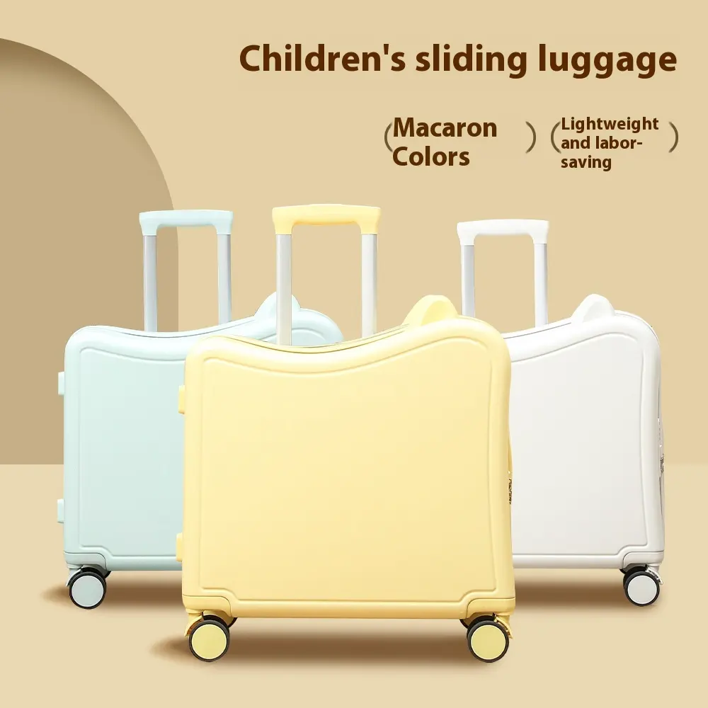 Children's Luggage Riding Trolley Case Mute Universal