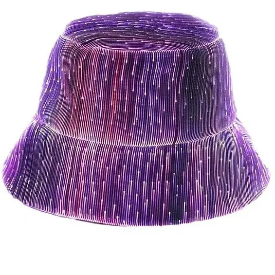 Luminous Bucket Hat Optical Fiber Colorful Transformation White - Shop at LoveMi