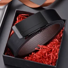 Toothless Automatic Buckle Business Men's Belt - Wyh106 Alloy Leather-105Cm - View 1