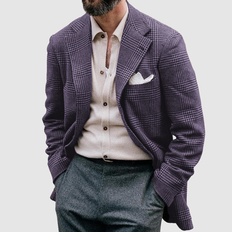 Spring Top Casual Printed Double Button Suit - Image 2