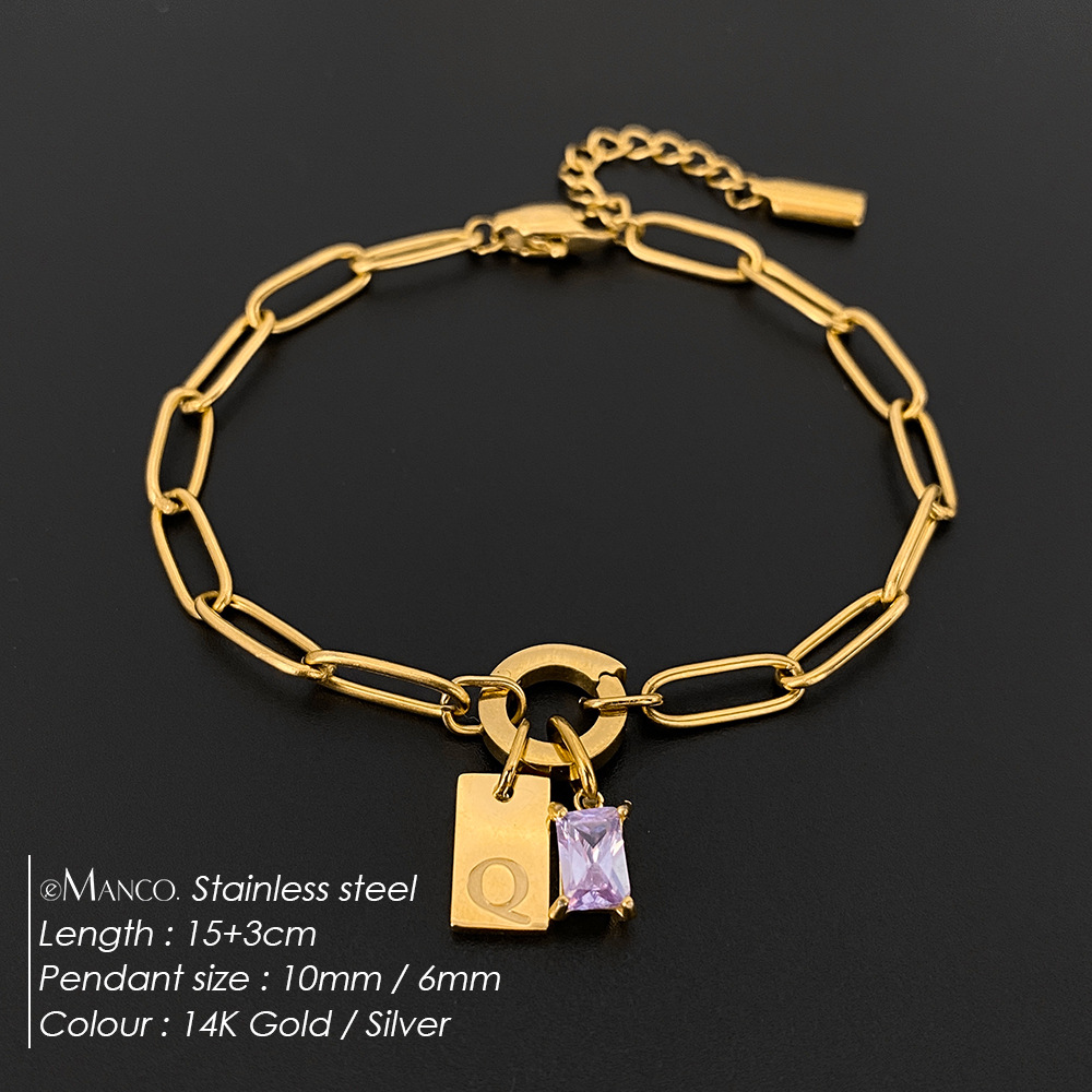 Womens Fashionable Rhinestone Letter Combination Bracelet Jewelry