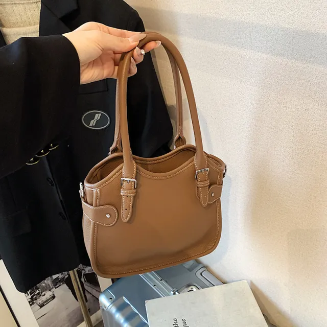 Single Shoulder Crossbody Fashion All match Simple Handbag Brown - Shop at LoveMi