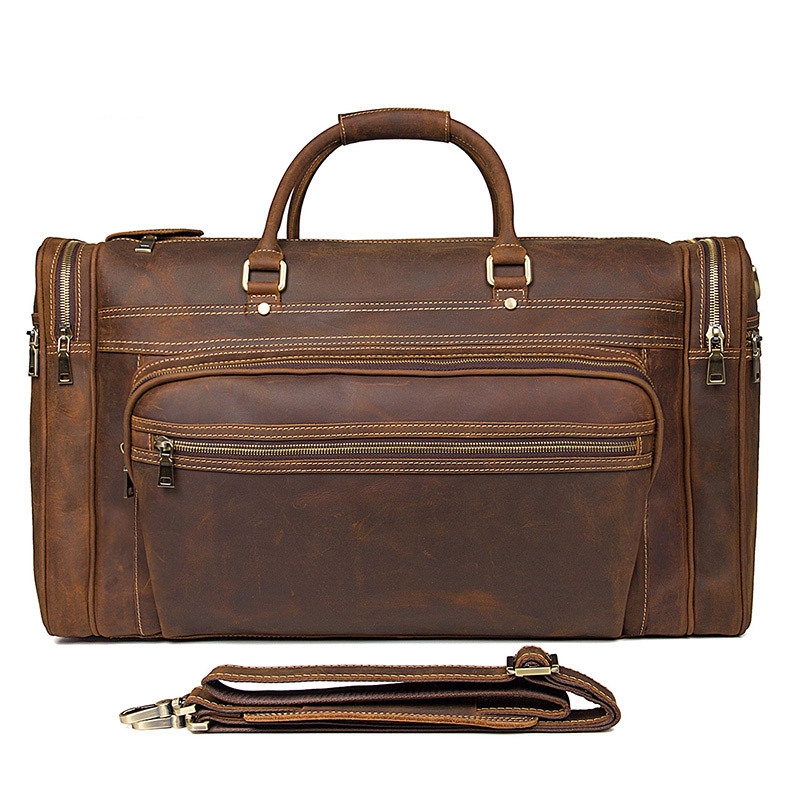Luggage Crazy Horse Leather Long distance Travel Tan - Shop at LoveMi