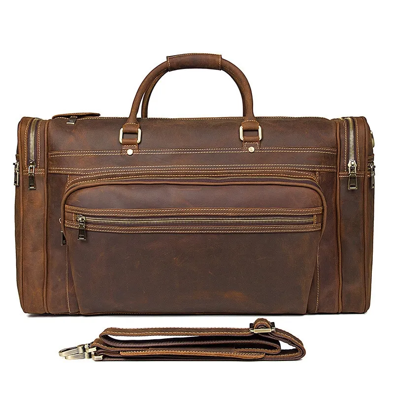 Luggage Crazy Horse Leather Long-distance Travel - Tan
