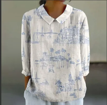 Women's Fashionable Retro Floral Print Shirt Xl2462Hyh2 - Shop at LoveMi