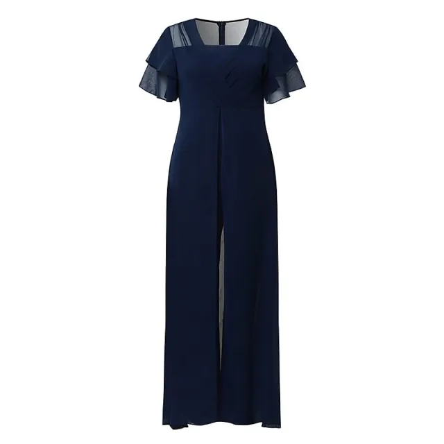 Short Sleeve High Waist Jumpsuit Women Navy Blue - Shop at LoveMi