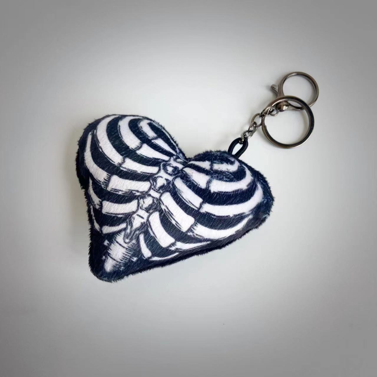 Black Peach Heart Keychain