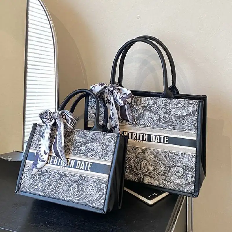 Women's Versatile Printed Hard Bottom Three-dimensional Tote Bag