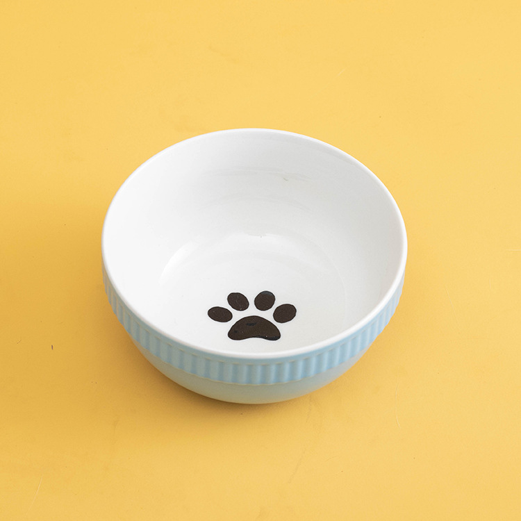 Blue Paw Print Planet Bowl