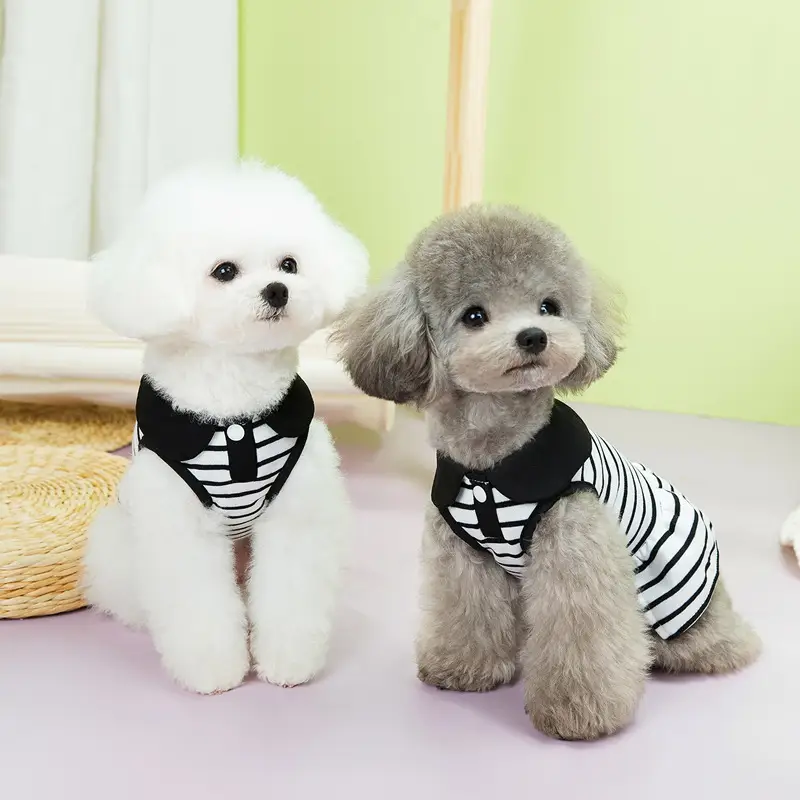 Pet Summer Stripes T-shirt Skirt