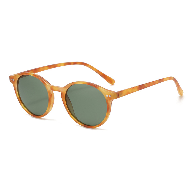 Round Polarized Full Rim Frame Sunglasses