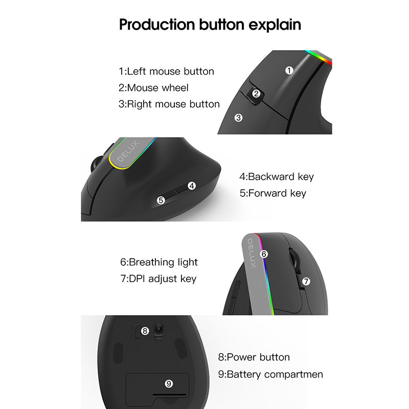 Ergonomisk Bluetooth-mus - Miniatyr 8