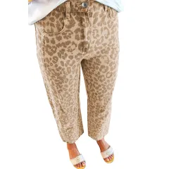 New High-waisted Trendy Leopard Print Straight-leg Pants - Lc7875680P1620 - View 1