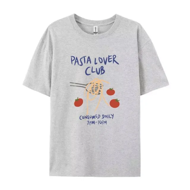 Women Retro Graphic Tee Fruit Print Crew Neck Short Sleeve Gray - Shop at LoveMi