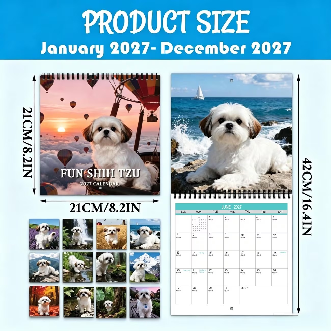 2027 Desktop Calendar - Minimalist Annual Planner and Daily