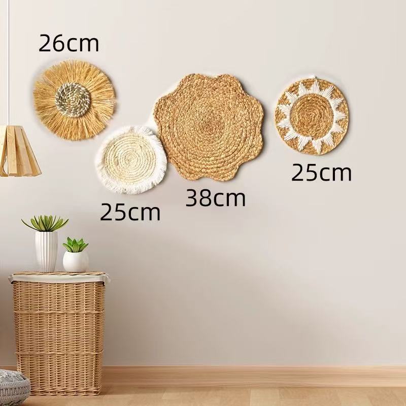 Woven Raffia Wall Hanging Set, picture 4 of 9