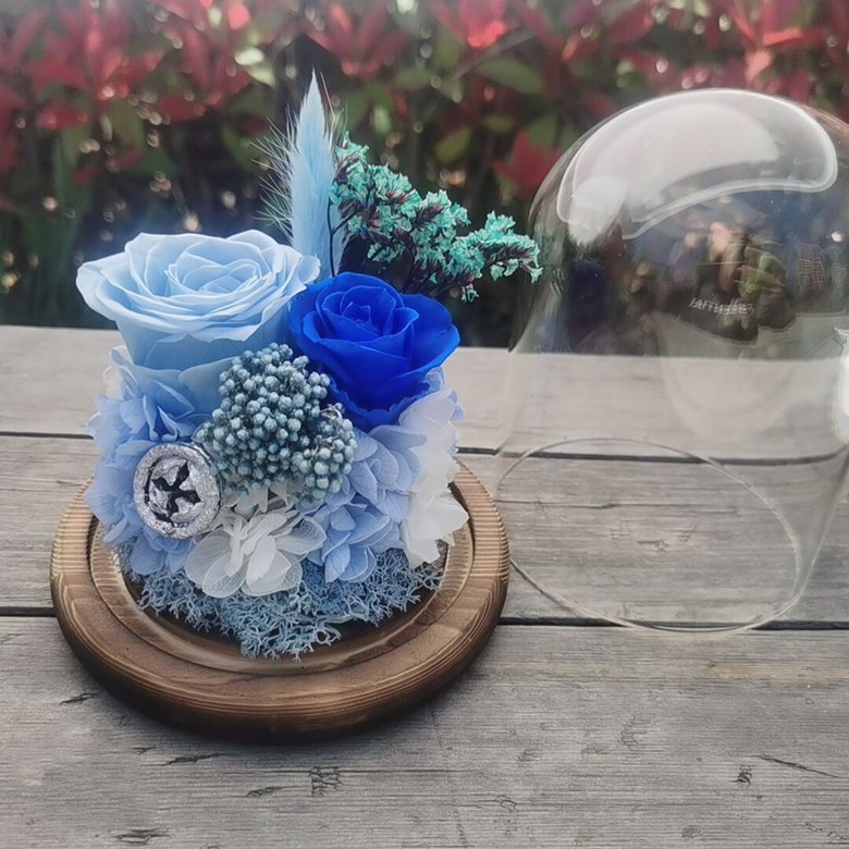 Preserved Rose DIY Craft Kit With Glass Dome (Light Pink