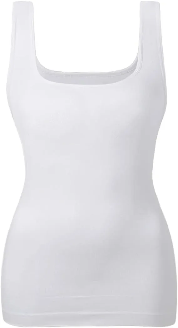 Seamless Square Collar Compression Slim Strap White - Shop at LoveMi
