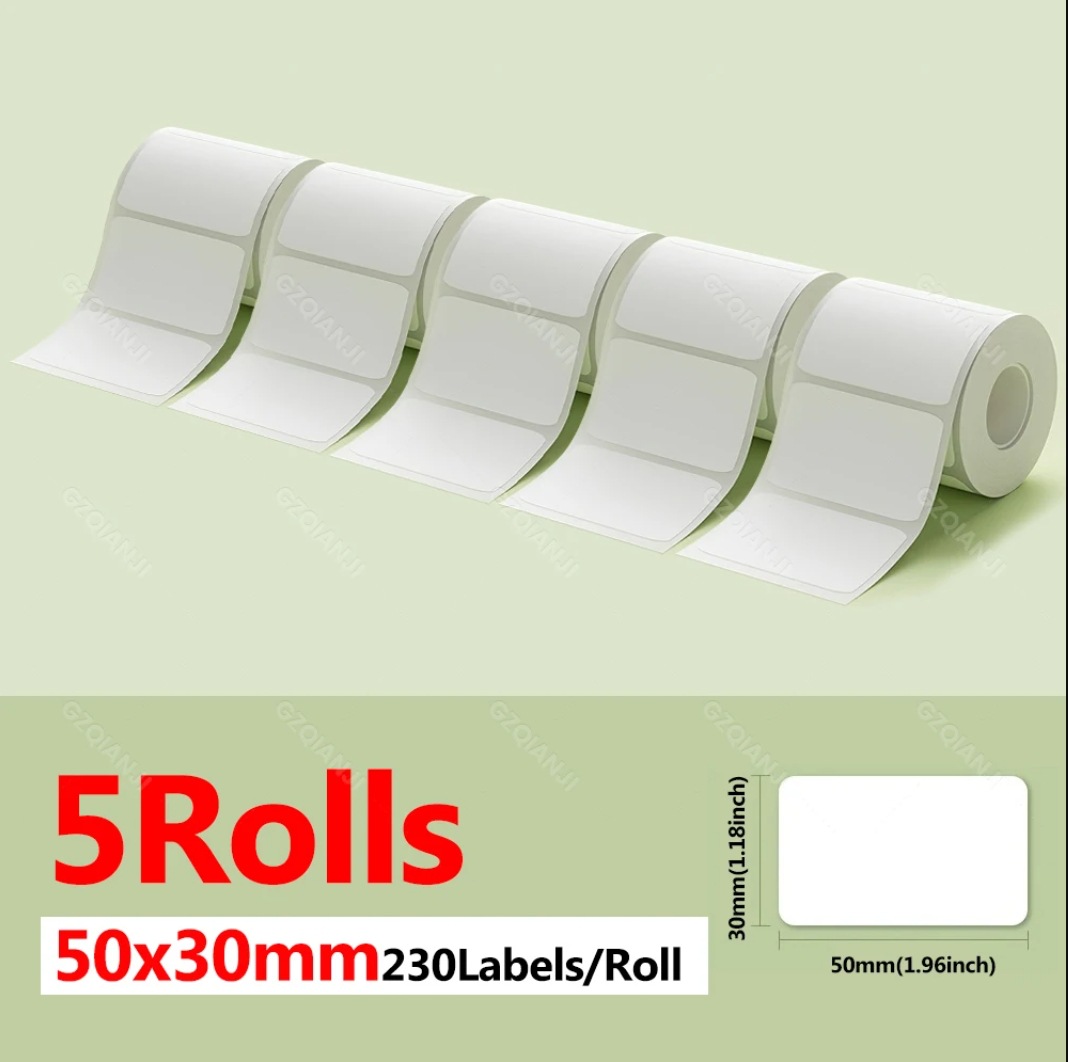 5 Rolls 50X30mm