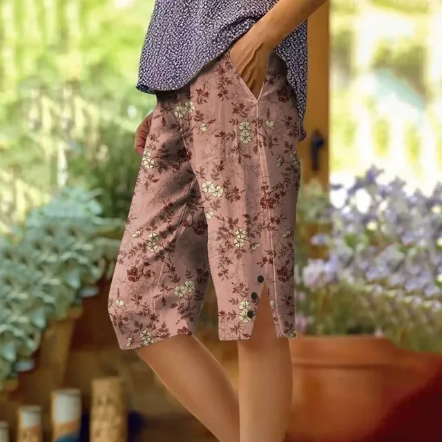 Women's Fashion Personalized Floral Casual Shorts Pink - Shop at LoveMi