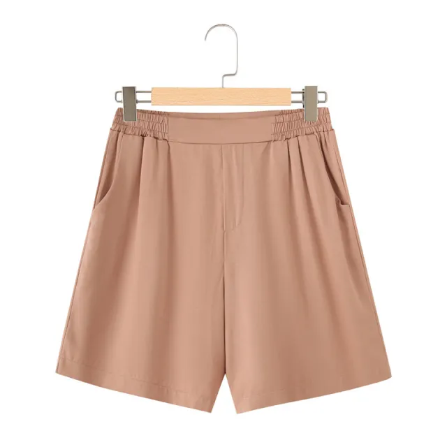 French Lapel Short Sleeve Shirt Outfit Loose Shorts Two piece Set Orange Pink Pants - Shop at LoveMi