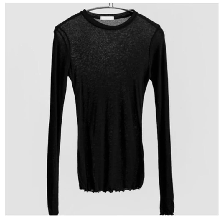 Title 7, All-match slimming round neck long sleeves