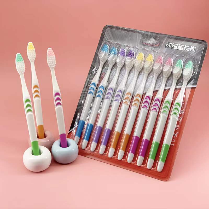 10-Piece Household Set Bamboo Charcoal Soft-Bristle Toothbrushes - Image 4