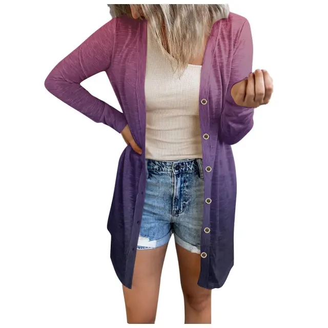 Plus Size Women's Floral Print Mid length Coat Figure 3 - Shop at LoveMi