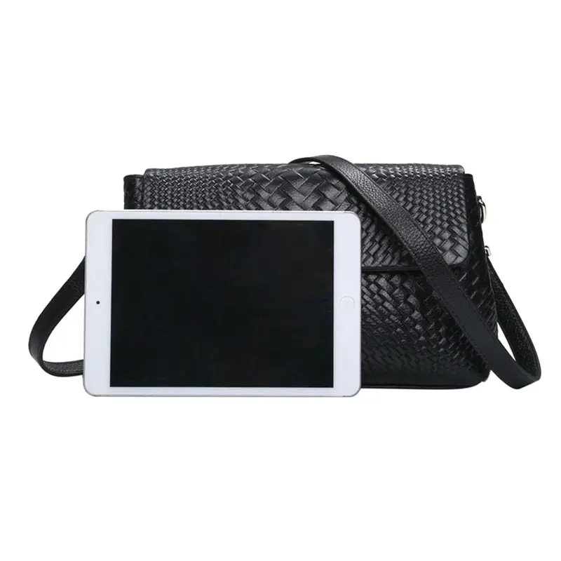 Genuine Leather Women's Woven Bag Crossbody Small