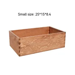 Wooden Storage Box Uncovered Retro Rectangular Sundries Cosmetic - Retro Small Without Cover - View 1