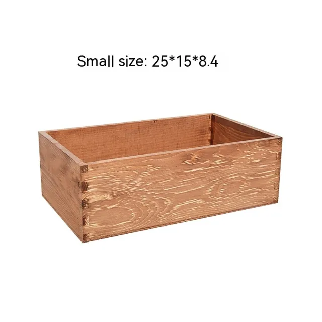 Wooden Storage Box Uncovered Retro Rectangular Sundries Cosmetic Retro Small Without Cover - Shop at LoveMi