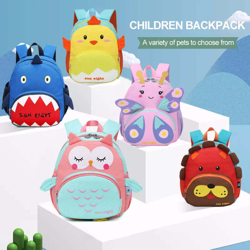 Kindergarten 3-5 Years Old Baby’s Backpack Cute Cartoon Burden Reduction Kids’ Bag