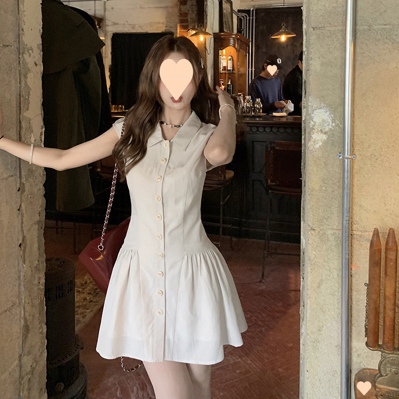 Figure-flattering Skirt Dress For Women Sleeveless Summer Shirt Dress