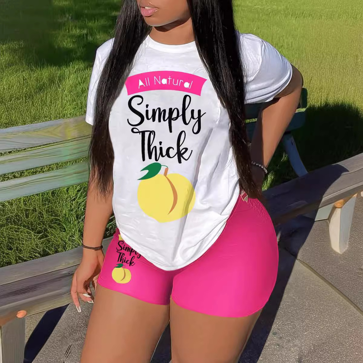 Printed Personal Casual Two-piece Suit Short Sleeve Shorts