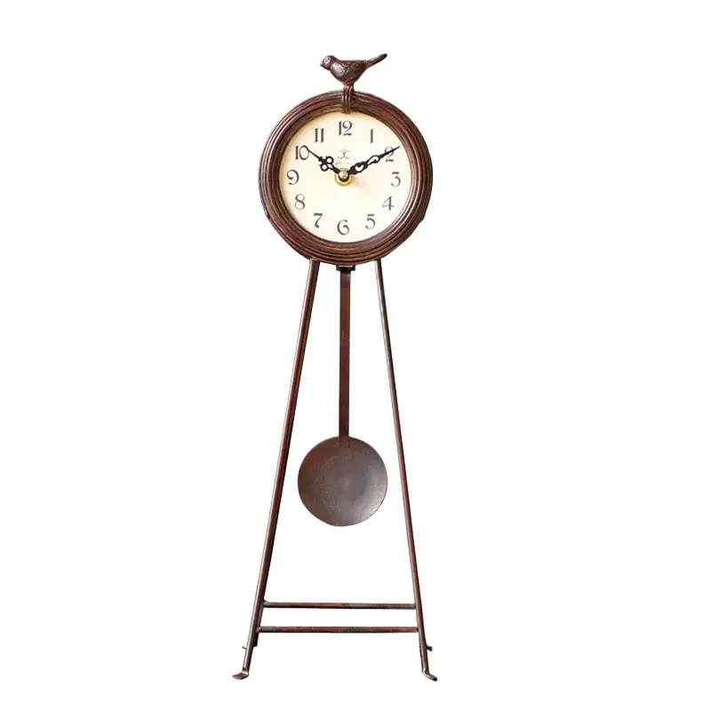 American Retro Iron Art Clock Creative Living Room Decoration