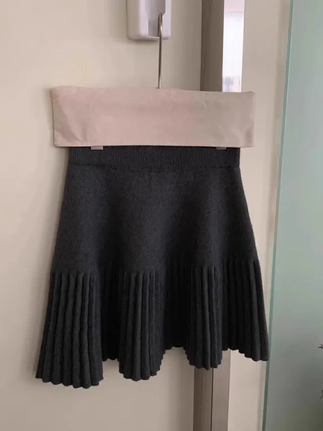 Women's Wool Knitted Skirt Autumn And Winter Slimming High Waist Black - Shop at LoveMi