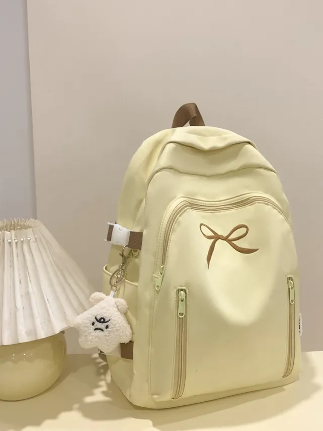 Large Capacity Girl Bow Backpack With College Style Yellow - Shop at LoveMi