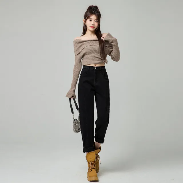 Women's Pants Seasonal Spring High waisted Straight Loose Black - Shop at LoveMi