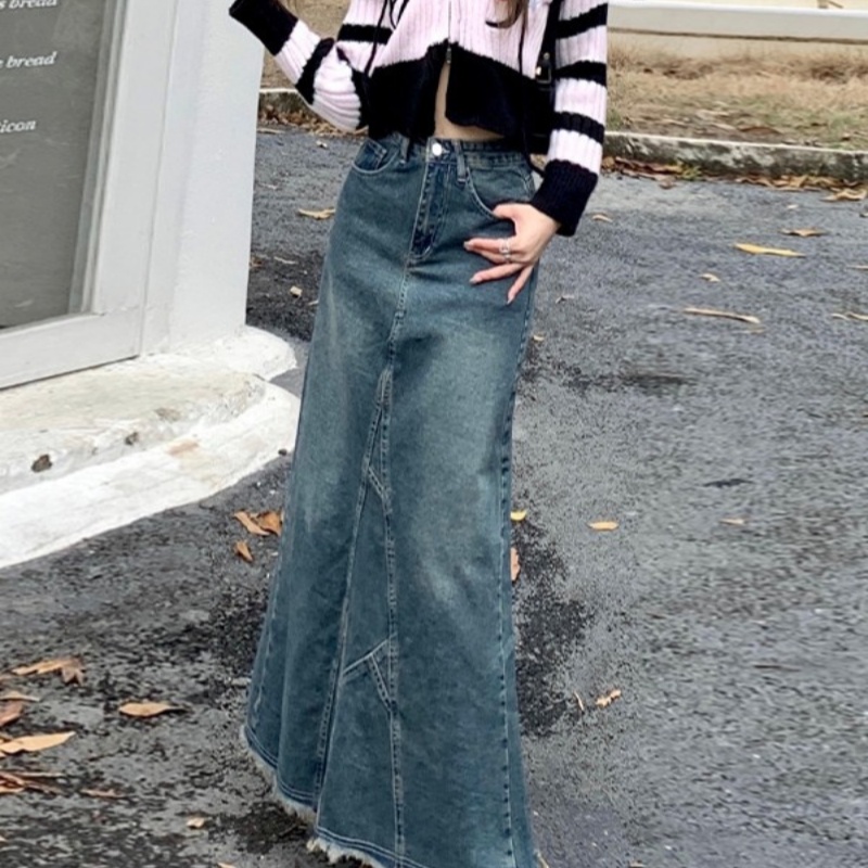 Niche Hot Girl Design Lotus Leaf Sheath Fishtail Skirt For Women